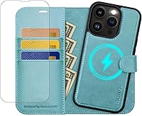 Vista 23 de OCASE Funda tipo cartera desmontable para iPhone 12 y iPhone 12 Pro con tarjetero [2 en 1] Funda de piel sintética con soporte de bloqueo RFID