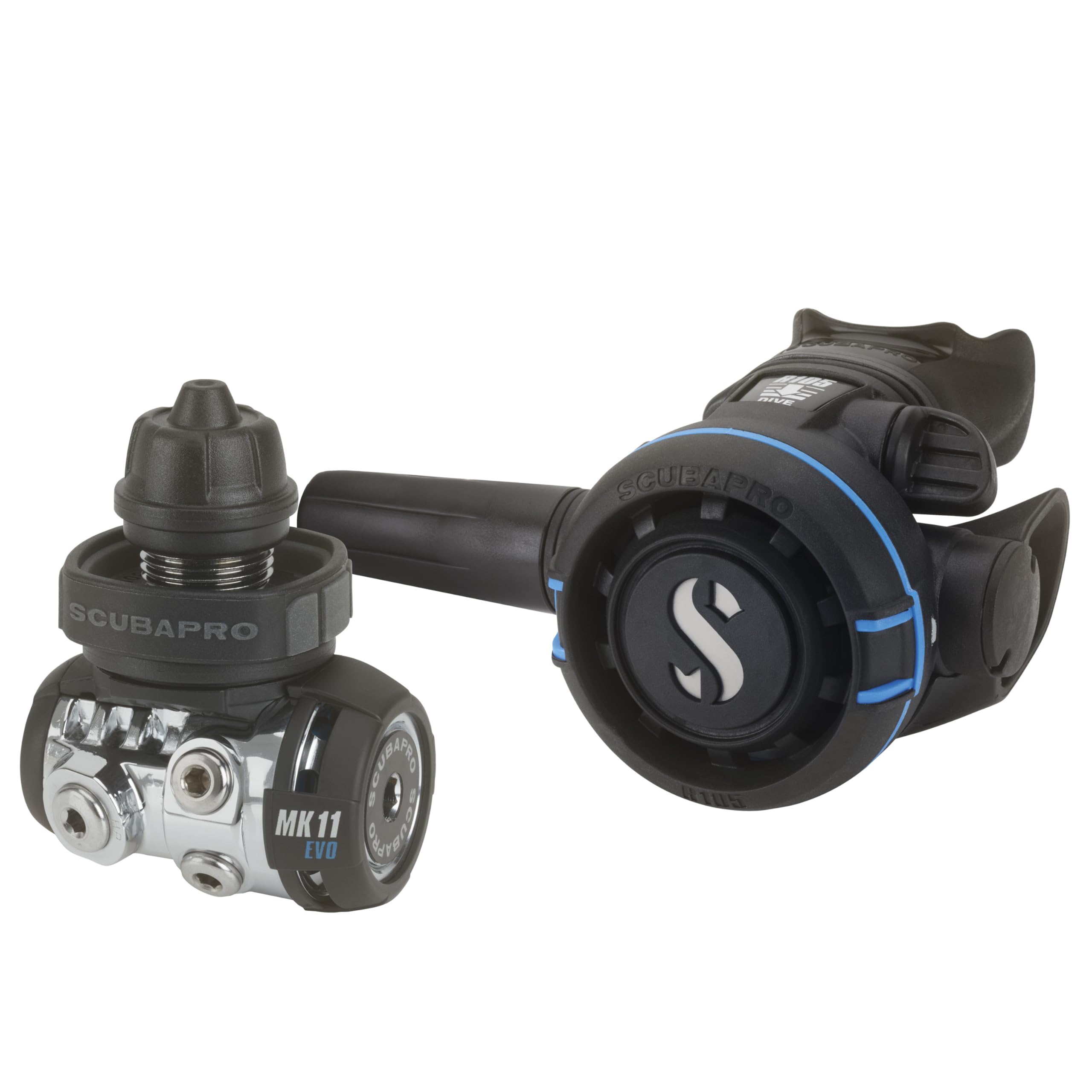 SCUBAPRO MK11 EVO DIN 300/R105 - Sistema regulador de Buceo, diafragma equilibrado Compacto de Primera Etapa y Segunda Etapa con válvula clásica descendente