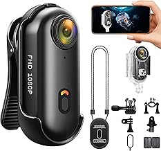 Multifunktional Mini Action Cam WiFi,Tragbare Daumengröße Bodycam Körperkamera Mini 1080P,Wearable Unterwasserkamer,Überall Anbringbar,Magnetabsauge Body Cam Actioncam,POV Helm Kamera