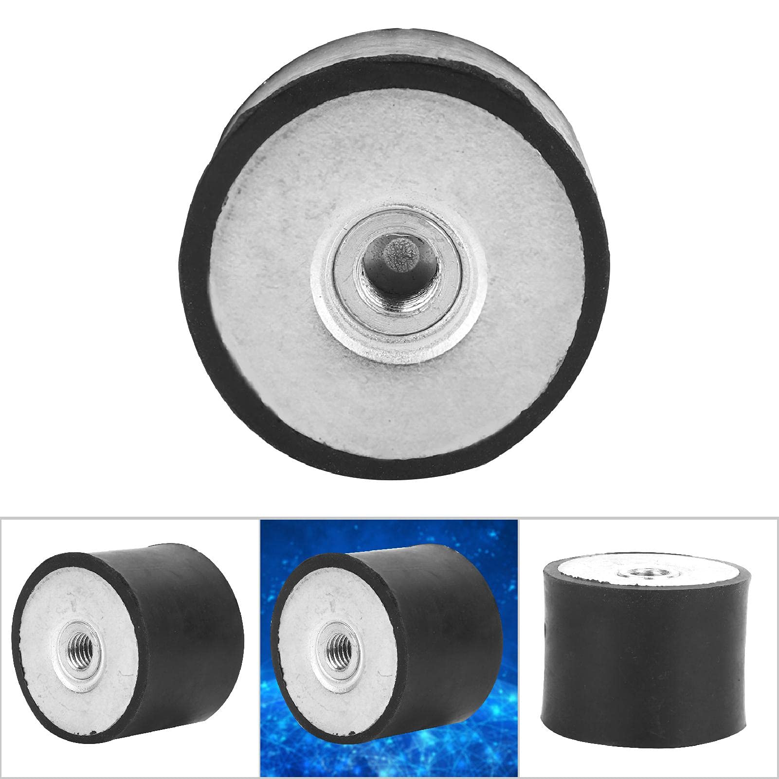 Aislador Antivibración de Goma, 4 Piezas, Cilíndrico DD40x30 M10, Soportes Amortiguadores para Vibraciones, Material NR/SBR/NBR/CR/EPDM