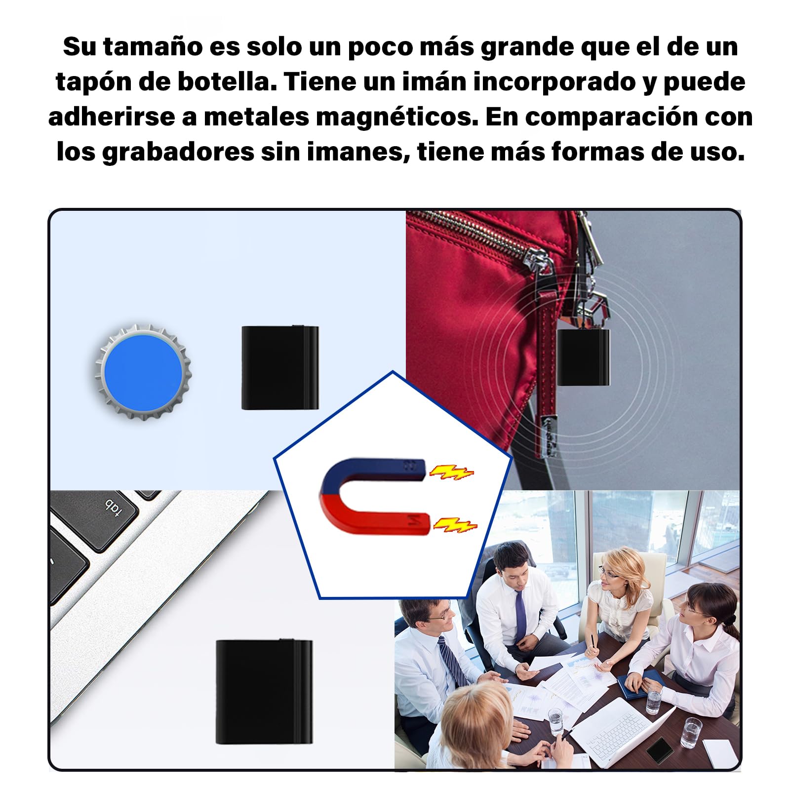 64G Mini grabadora magnética activada por Voz, Dispositivos de micrograbación, grabadora de Sonido pequeña Digital, grabadora de Audio