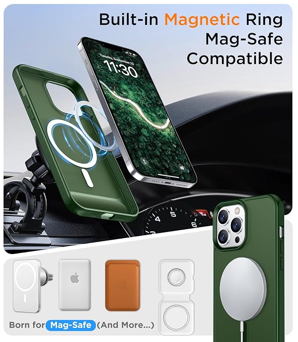 Temdan Magnetic Compatible with iPhone 13 Pro Max Case, [Built-in Invisible Kickstand][Compatible with MagSafe] [Military Grade Shockproof] Slim Translucent Matte Phone Case for iPhone 13 Pro Max 6.7" by Temdan - Image 5