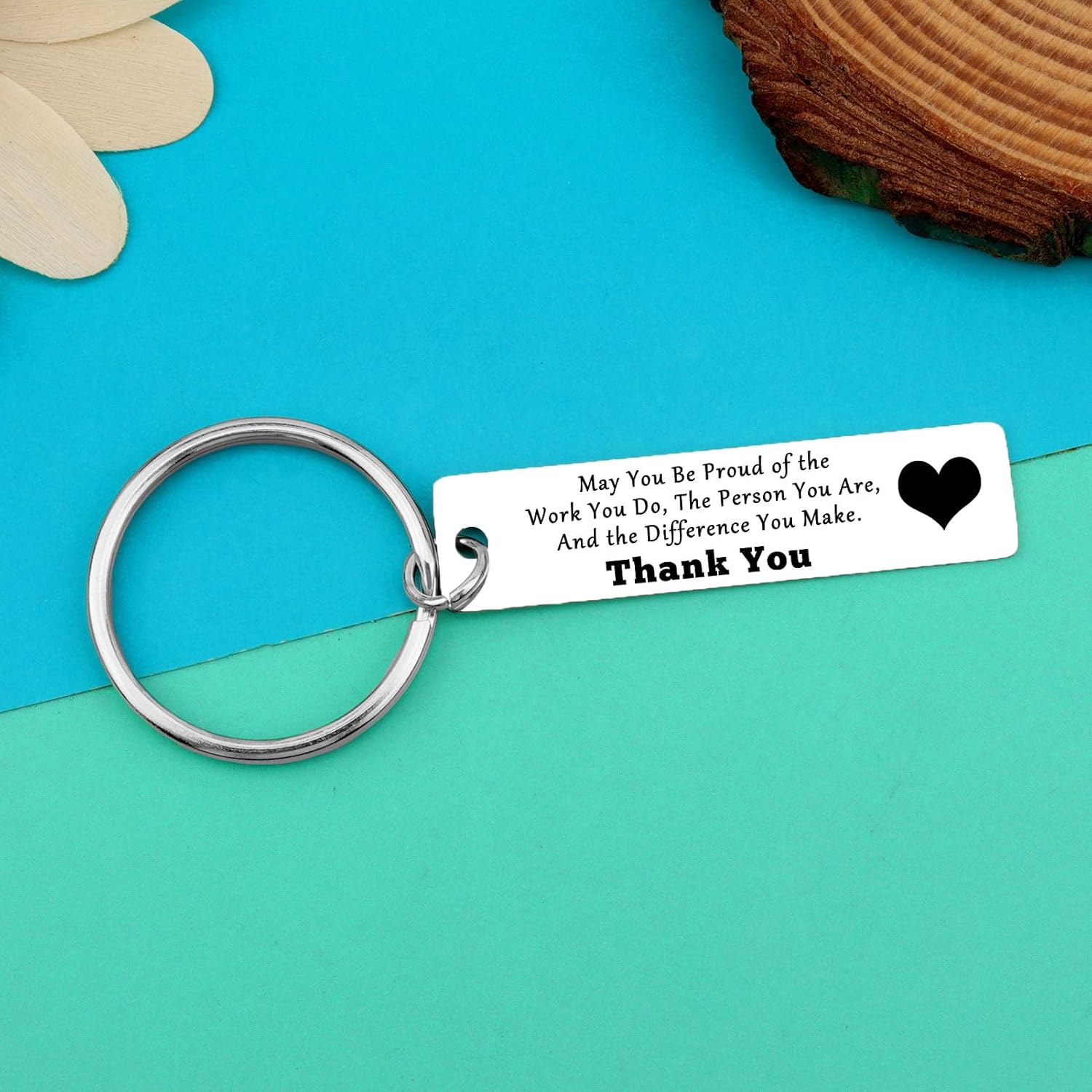 12Pcs Office Appreciation Gift Thank You Keychain Motivational Coworker Gifts Appreciation Jewelry for Volunteer Employee Coworkers Social Worker Appreciation Week Present Christmas Retirement Present - Image 5