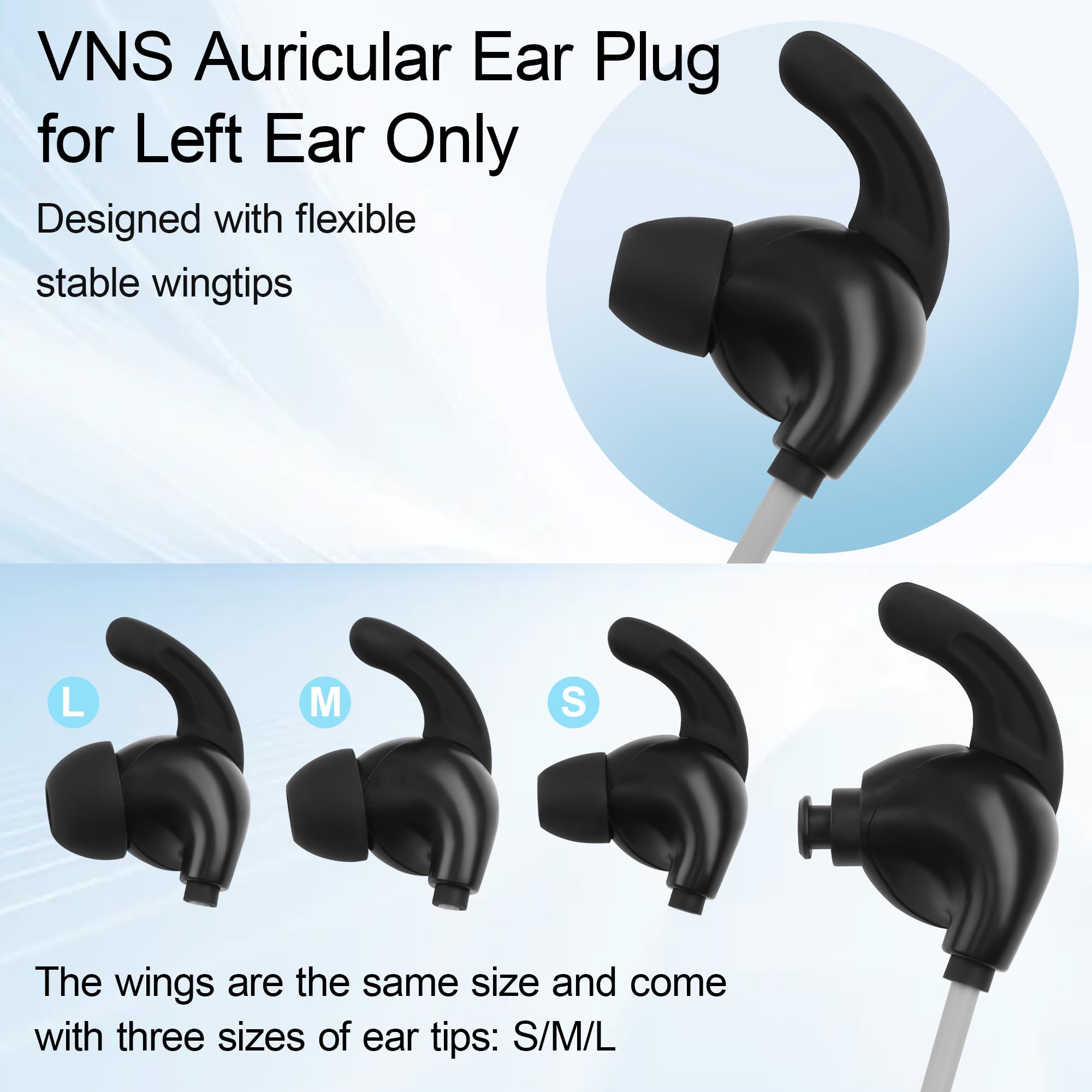 Vagus Nerve Stimulation Plug d'oreille vers connecteur avec flacon pulvérisateur et 2 embouts d'oreille remplaçables