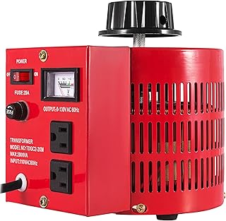 VEVOR 2KVA Variac Variable Transformer, Max 20 Amp, Variable Transformer 0-130 Volt Output, Variable AC Voltage Regulator, Suitable for Industries Equipment Appliances
