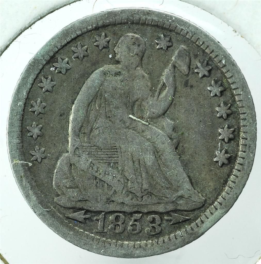 USA 1837-1891 Seated Dime Coin - 10c Ten Cent Grades Better Than Dime Very Good Condition United States - Random Date