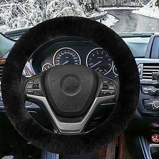 Car Steering Wheel Cover, 37-39 cm, Universal Car Steering Wheel Cover, Winter Steering Wheel Cover, Telescopic Steering Wheel Cover, Soft, Comfortable, Breathable, Anti Slip & Odour-Free Steering
