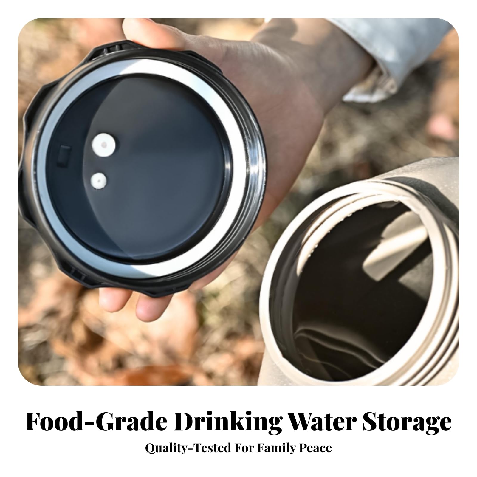 kowaku Garrafa Agua con Tapa Hermética | perficie xturizada, Tanque Agua 10 Litros con Grifo, Reutilizable, para Acampada, Negro