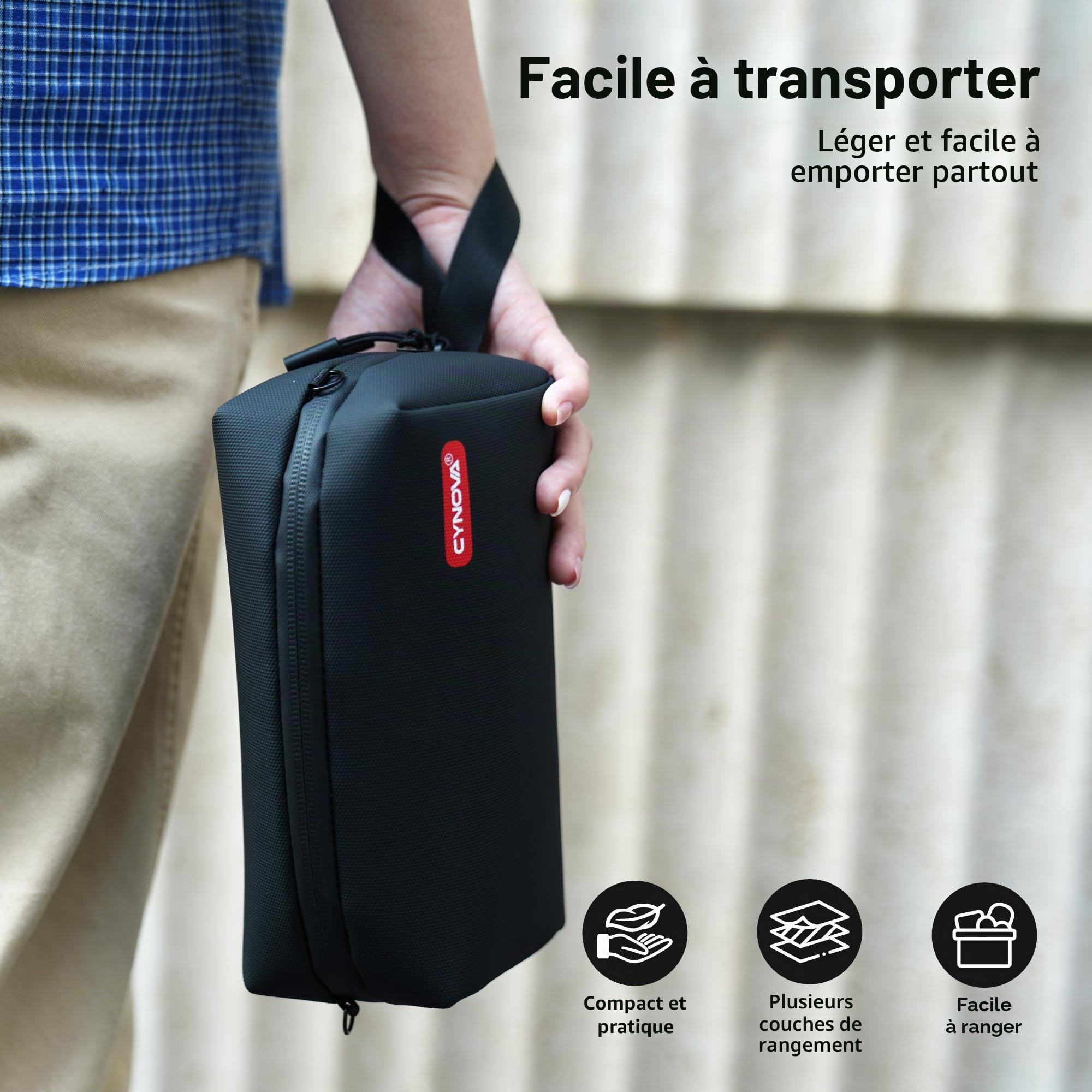 CYNOVA Sac de transport pour DJI Osmo Pocket 4, Osmo Pocket 4 avec bandoulière, grande capacité, étui de transport de protection pour Osmo Pocket 3, accessoires Osmo Pocket 4/3/Xtra Muse