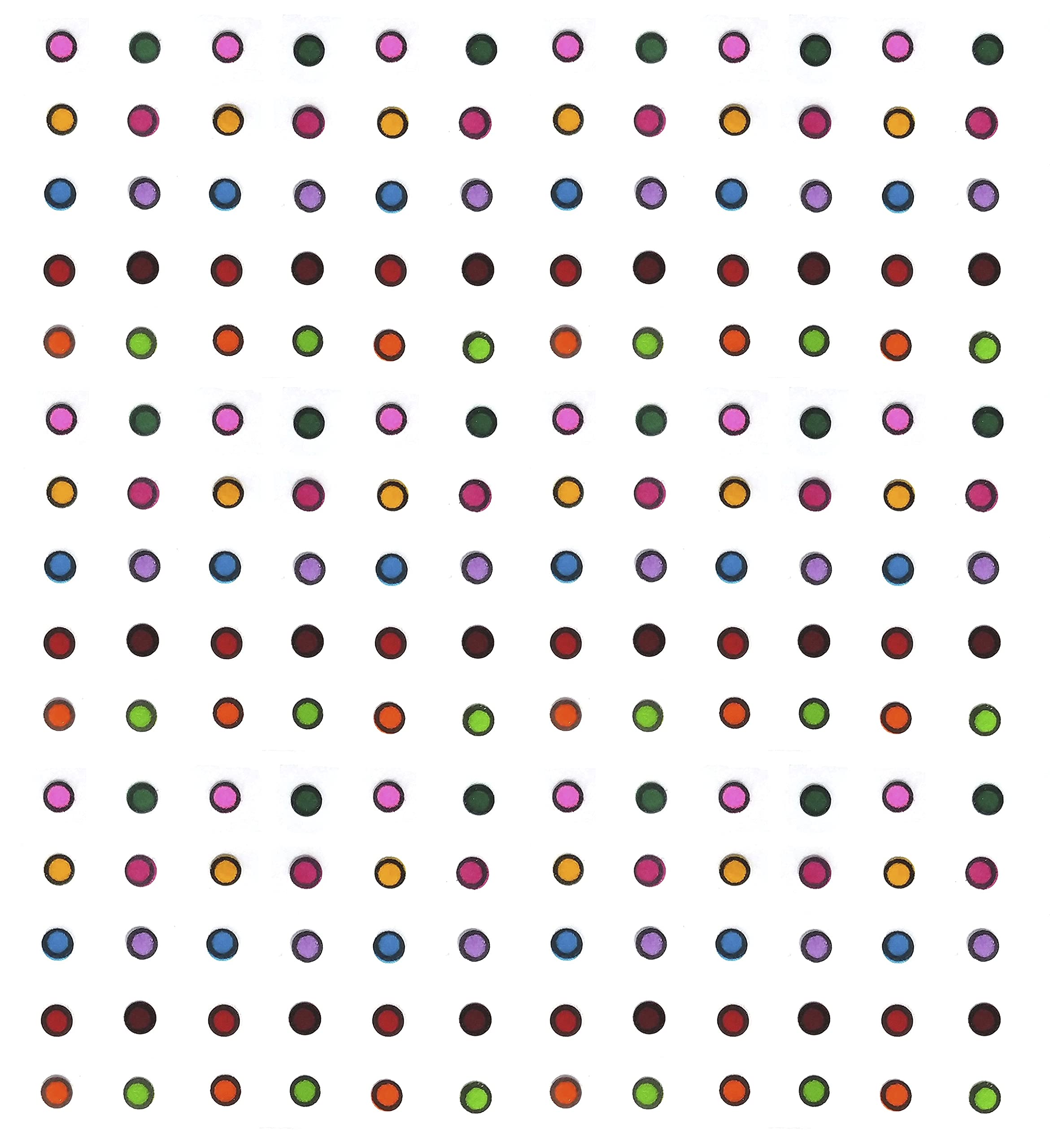 SUNAINA MULTICOLOUR Velvet Round OUTLINE SKETCH Bindi, Kumkum Bindi for Women Ladies (SOS5-5MM, Pack of 180 Bindis Multicolor)-image-43