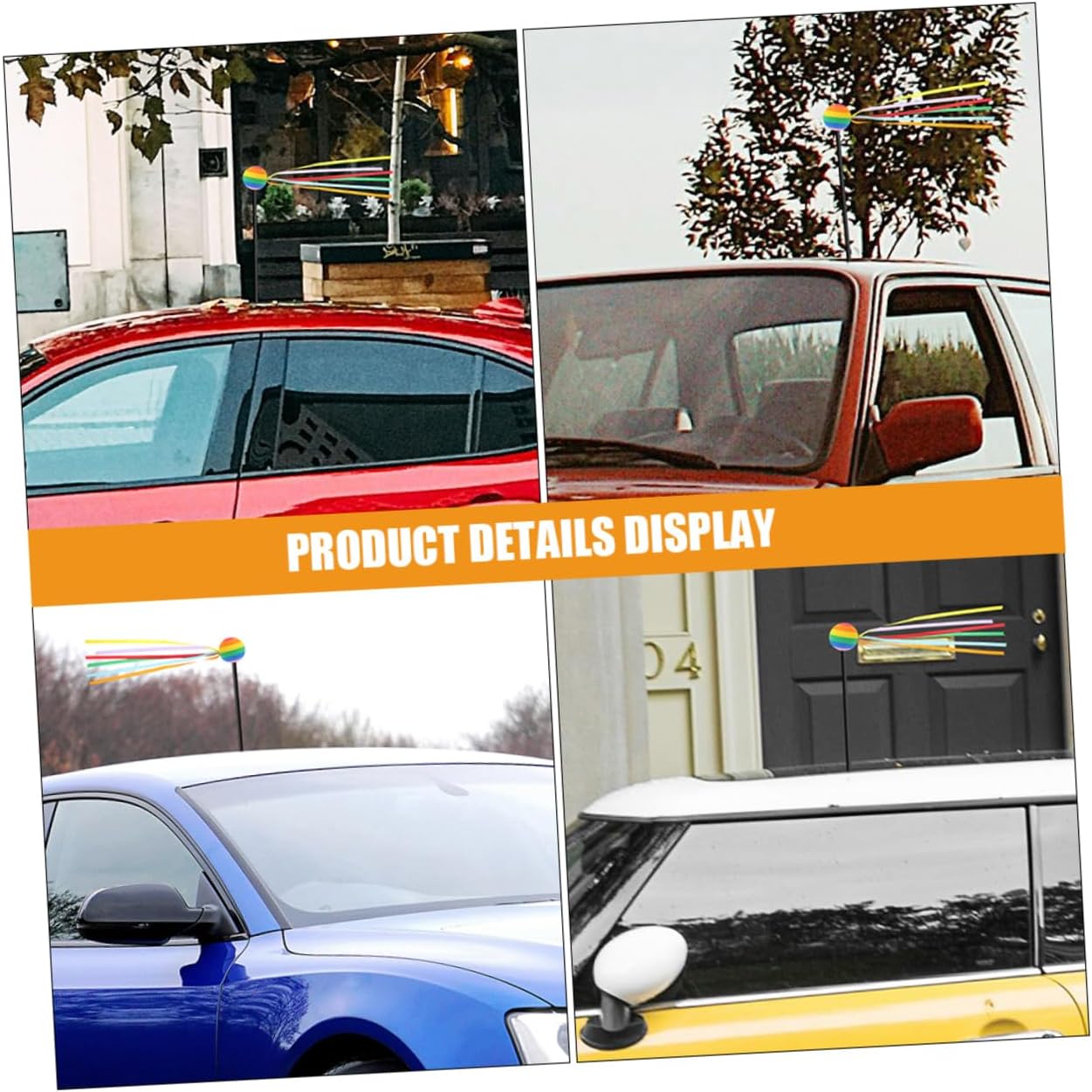 Cabilock 4pcs Car Antenna Toppers Splashproof Decorative Balls for Vehicles Easy to Install Car Antenna Accessories Eye-catching Exterior Ornaments for All Weather Conditions
