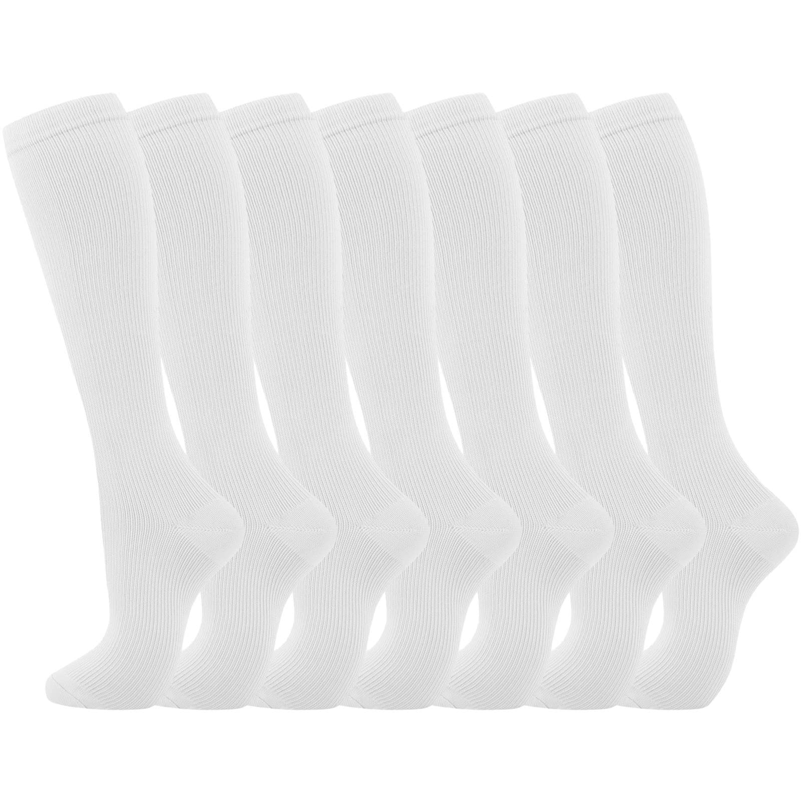 7 paia calze a compressione fino al ginocchio, donna uomo, supporto per corsa e ciclismo, migliorano circolazione/A