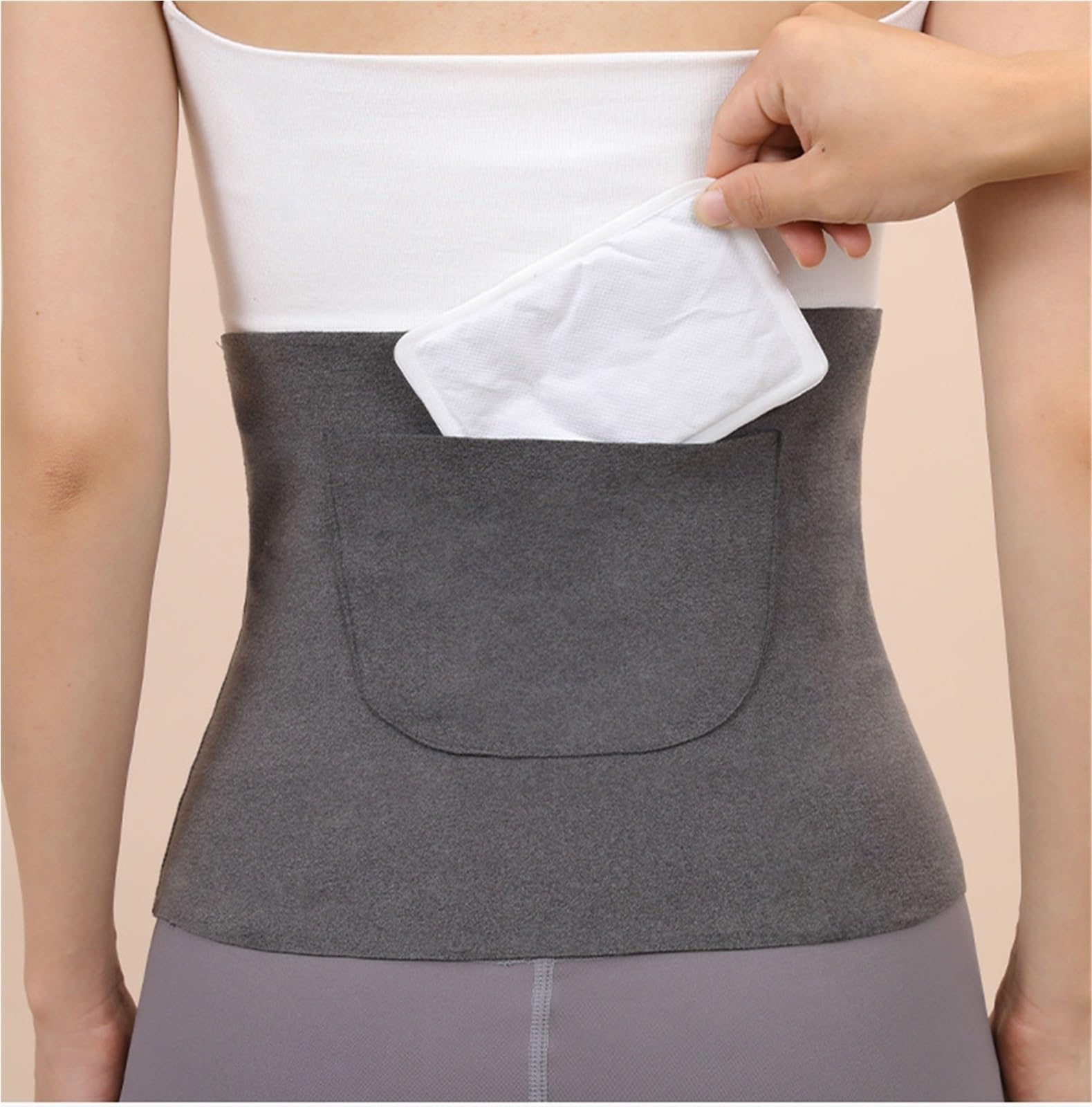 Ceinture Lombaire Réglables Ceinture De Soutien du Ventre en Coton, Unisexe avec Deux Poches Travail Universel(G,XL)