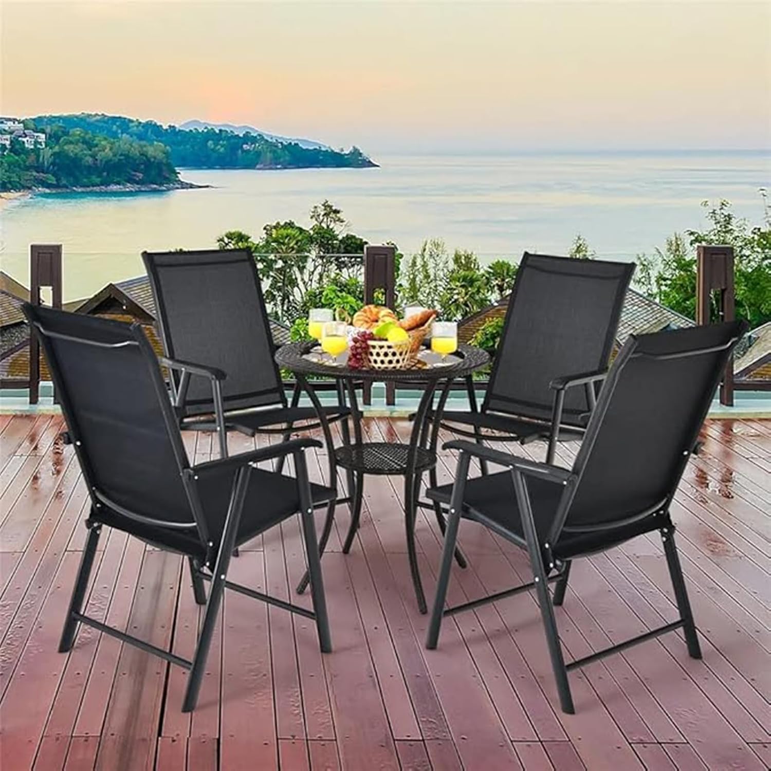 JATIBOSH Office Chair Gaming Chair Computer Chair 2-Piece Patio Folding Dining Chair Portable Camping Armrest.