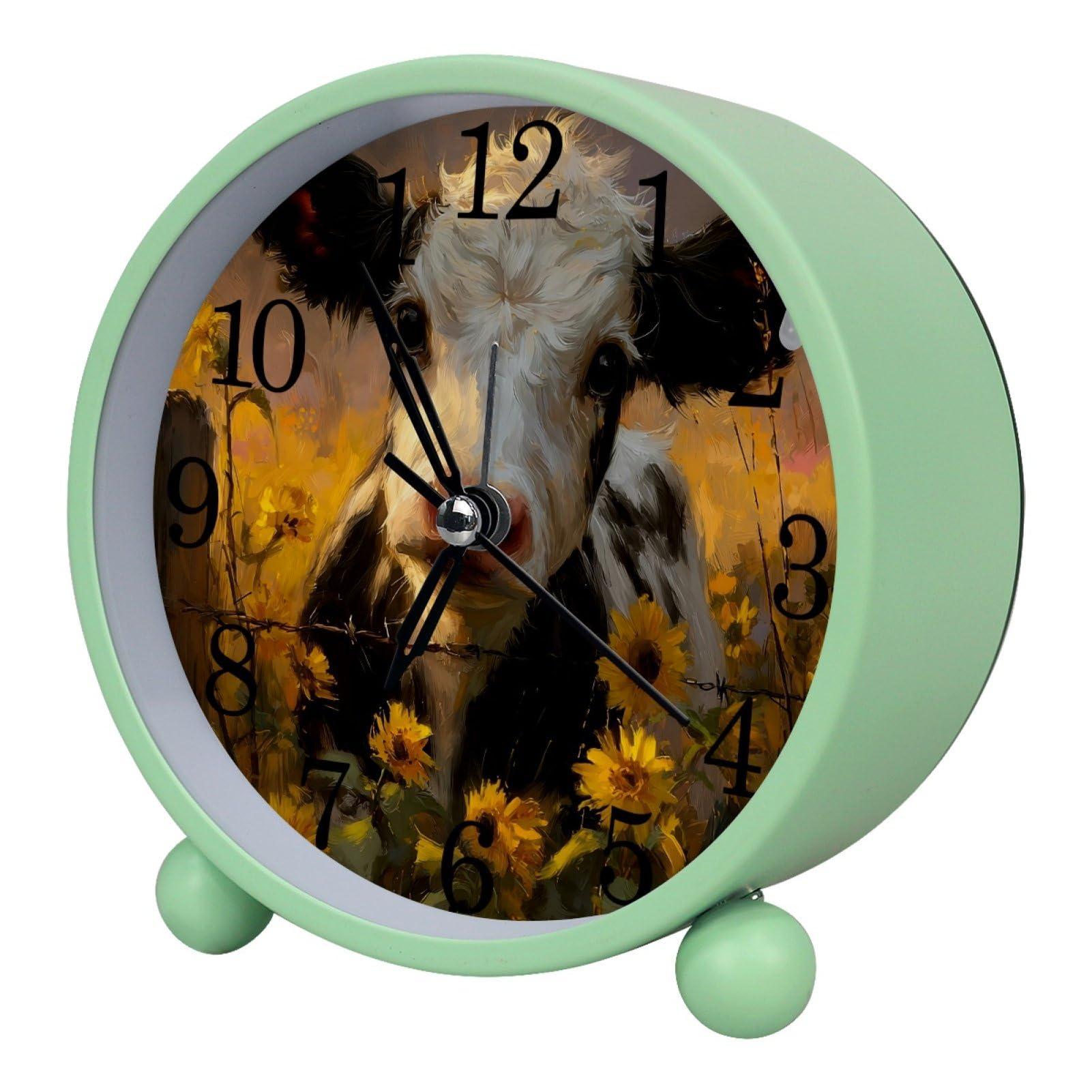 etoenbrc Watercolor Butterfly Silent Analog Alarm Clock Small Battery Operated Clock Slient Plastic Table Clock for Living Room Bedroom Color217