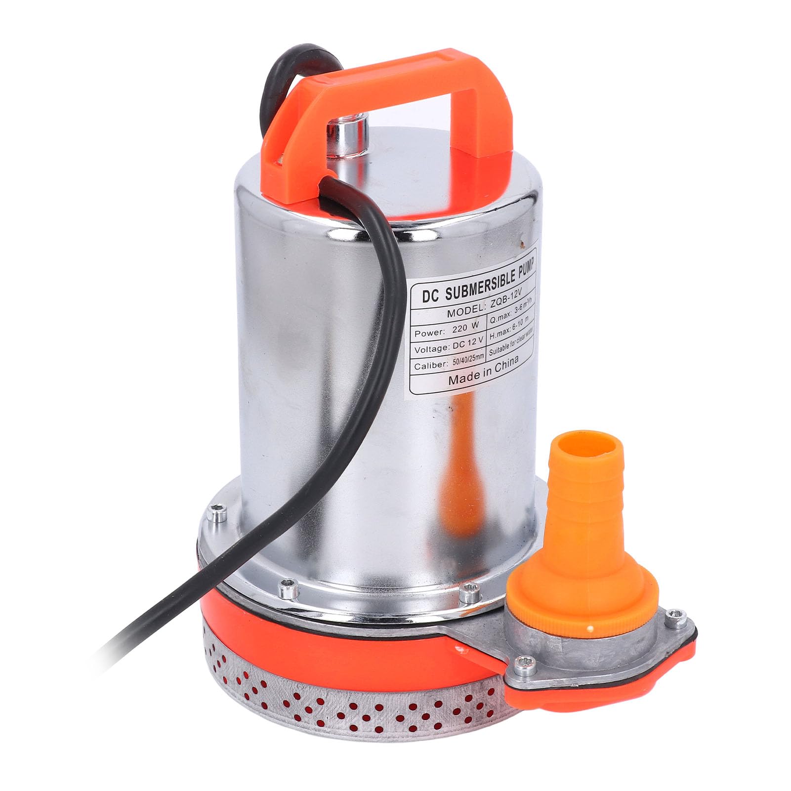Generic Bomba Sumergible DC12V, Bomba de Agua de Alta Elevación de 220W para Estanque, Piscina, Acuicultura, Salida de Acero Inoxidable de 1 Pulgada