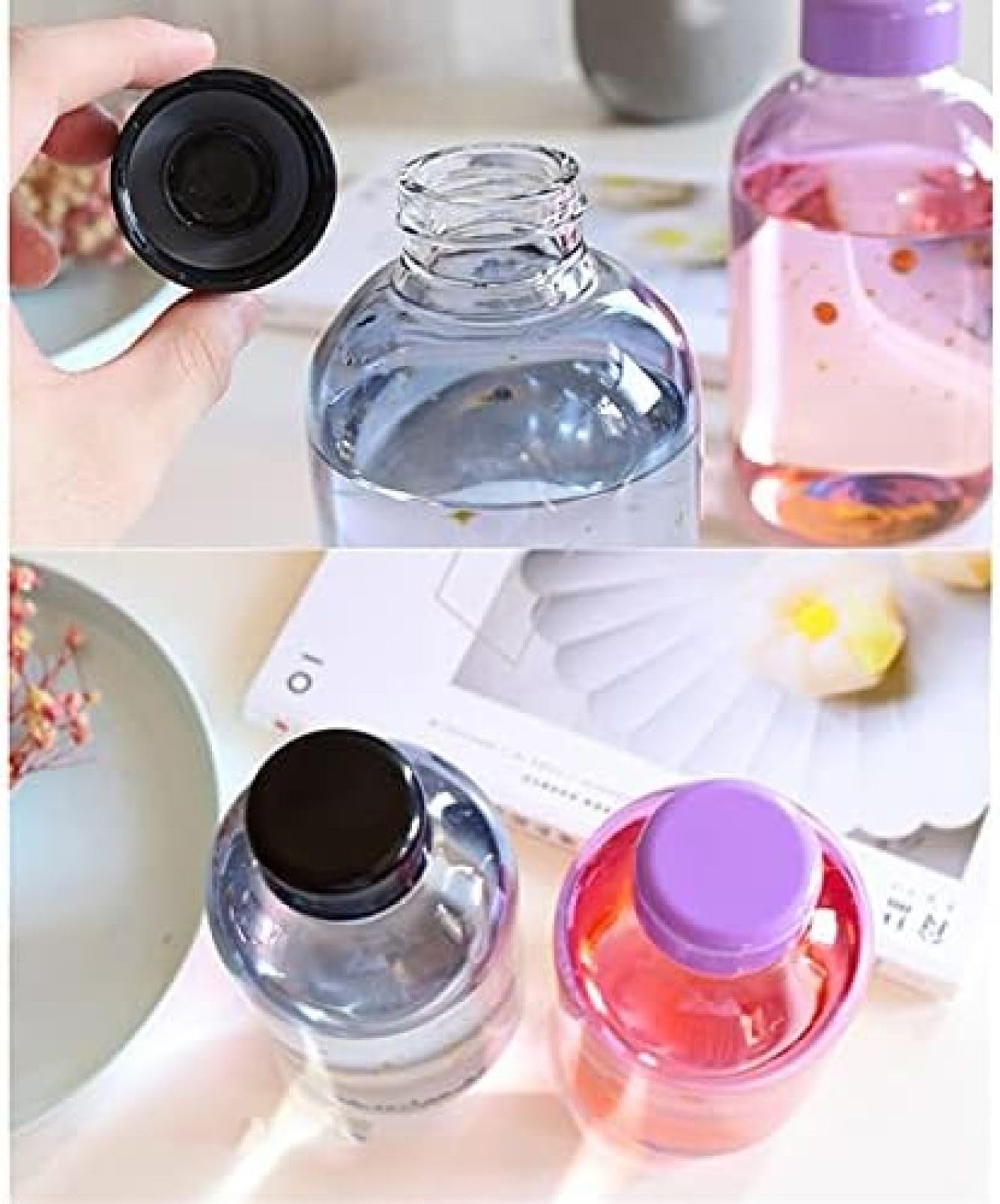 Amazon｜星空 ガラス水筒 600ml グラデーション 透明 ウォーターボトル