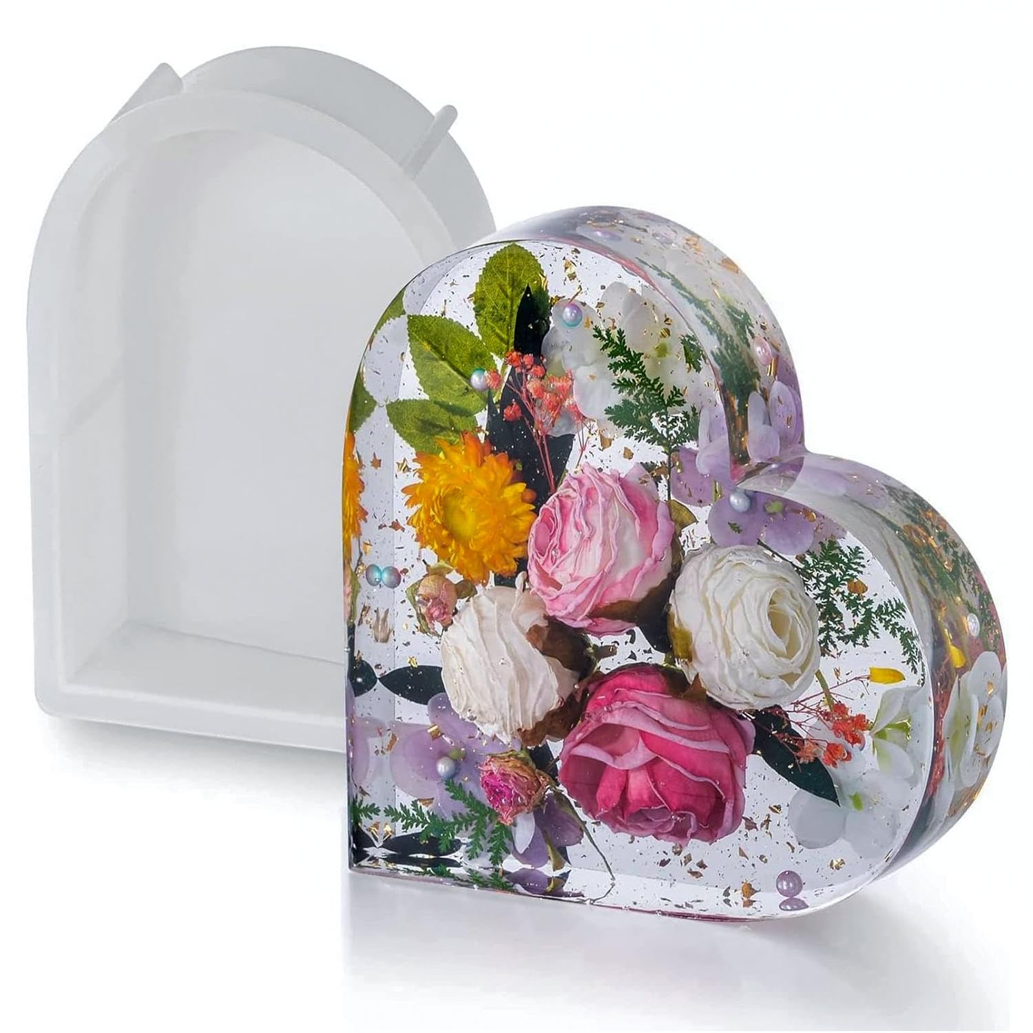 Silicone Heart Deep Casting Mould 180x125x50mm JSM121 | Resin Art Mould, 50mm Depth, Flower Preservation, Easy Demoulding, DIY Craft Mould-image-8