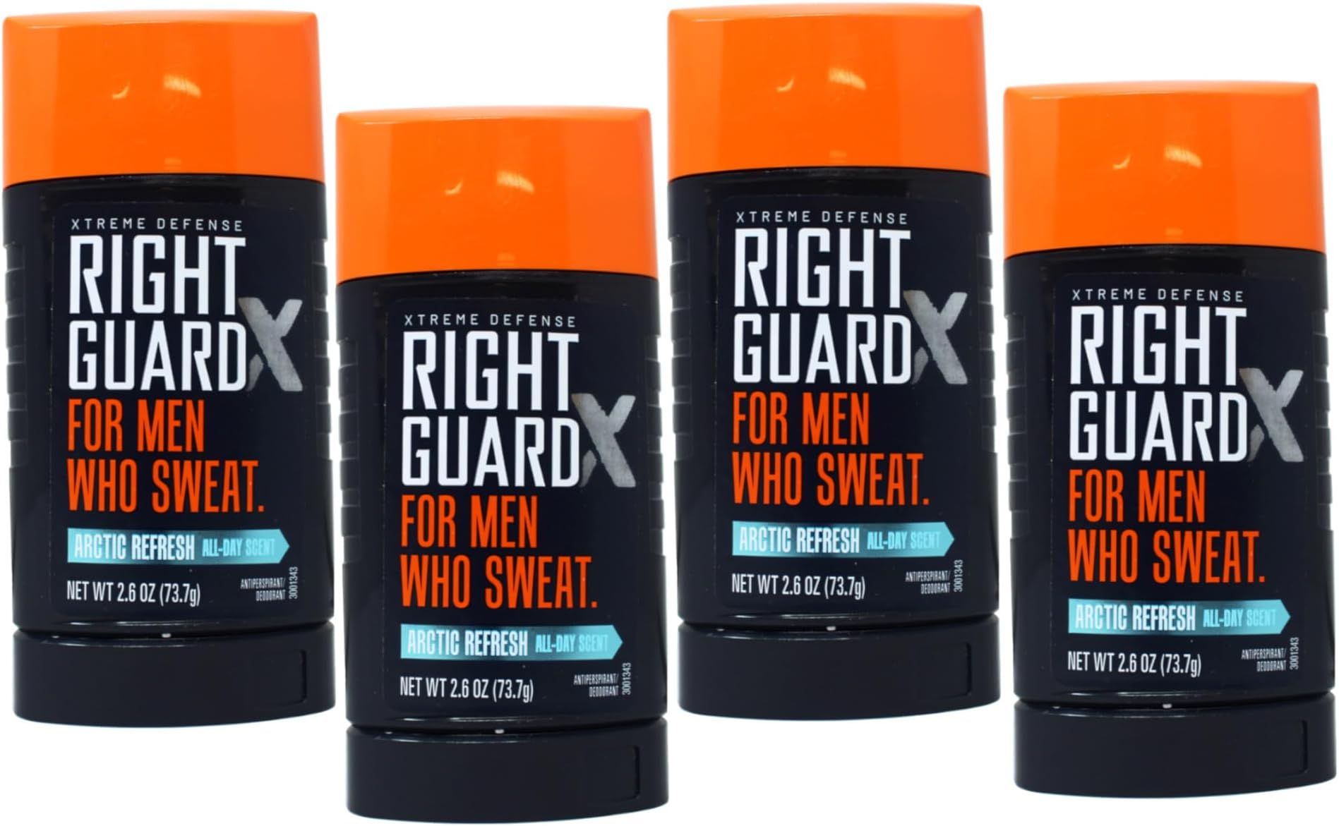 Xtreme Defense Antiperspirant Deodorant Invisible Solid Stick, Arctic Refresh, 2.6 Ounce, 4 Count (Pack of 1)