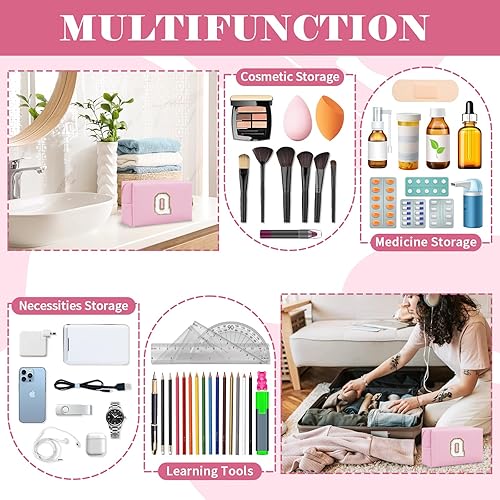 Miniatura 5 de Bolsa de maquillaje personalizada con inicial A-Z, pequeña bolsa de cosméticos de chenilla de poliuretano con cremallera, bolsa organizadora de