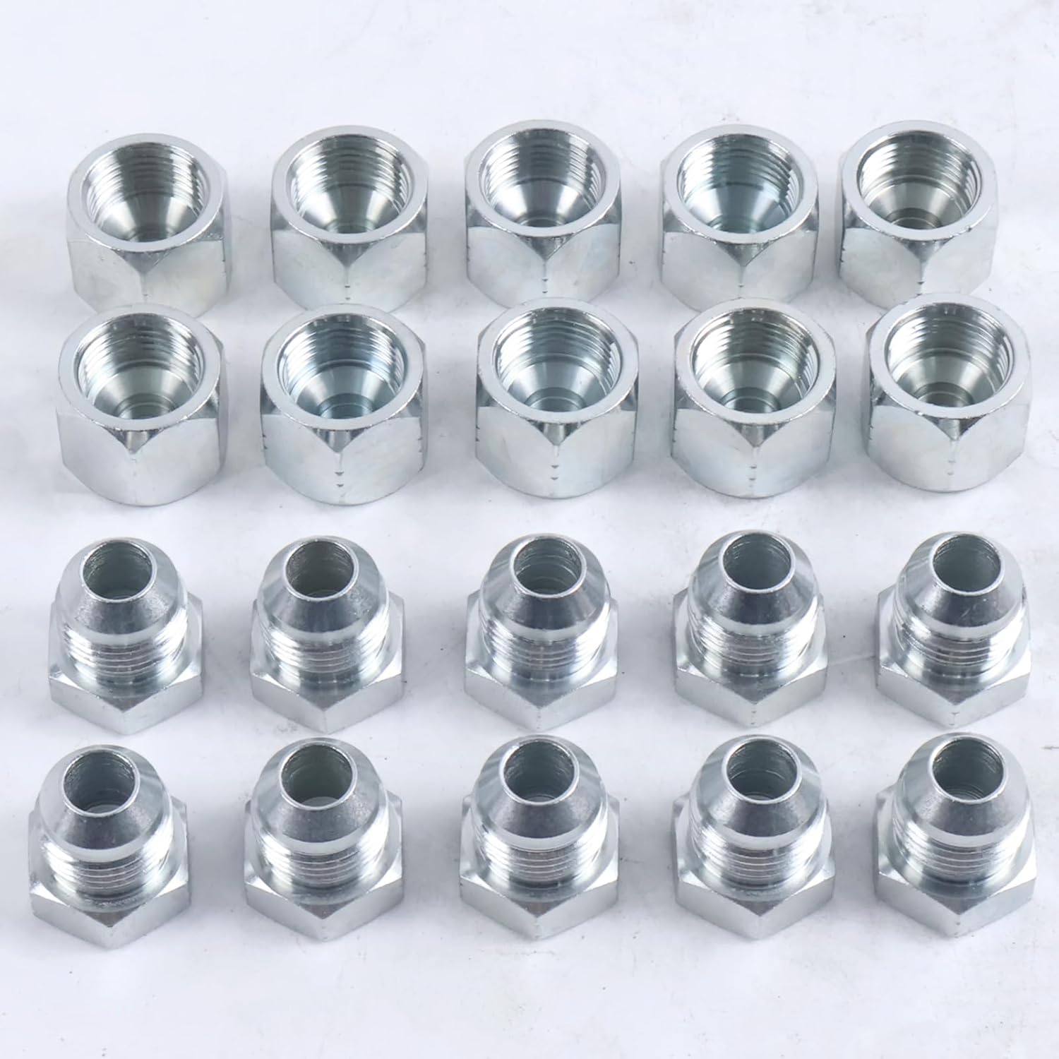 10 Pairs 1/2" # 8 JIC Cap 0304-C-08 & Plug 2408-08 Hydraulic Adapter Fitting 3/4-16 Thread