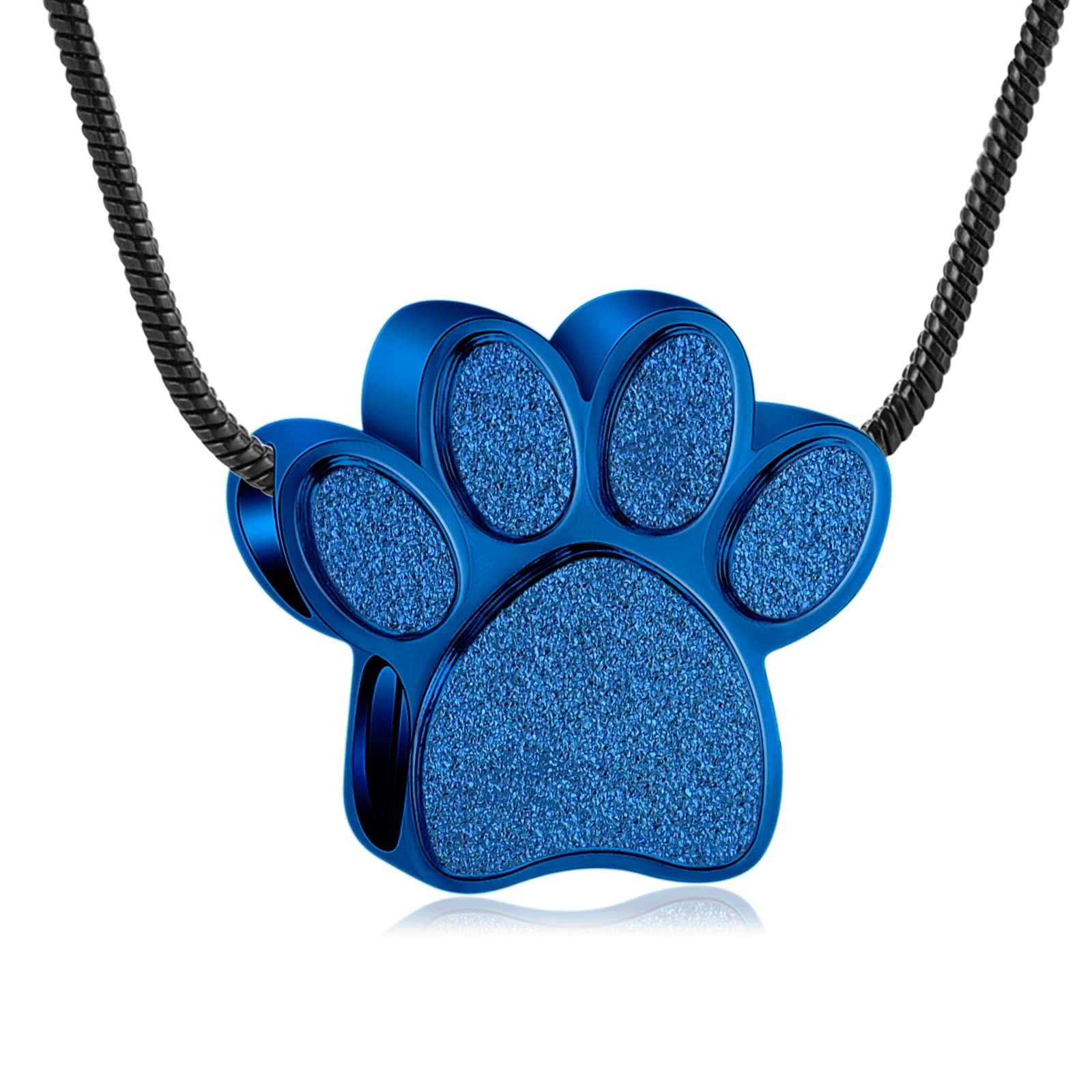 QGJNSGC Paw Print Urn Cremation Necklace for Ashes Dog Cat Pet Paw Print Animal Keepsake Memorial Charm Pendant Necklace for Men Women
