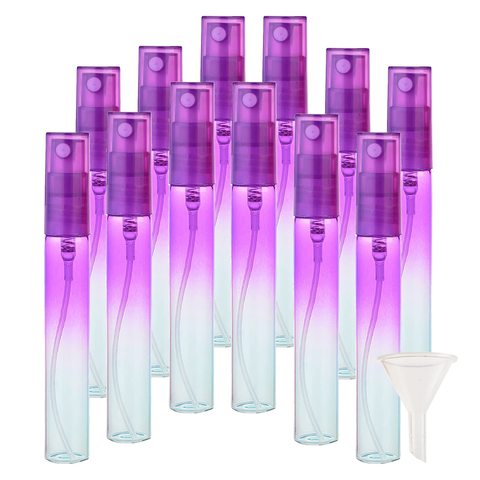 48 Pezzi 8ml Gradiente Viola Blu Bottiglie Atomizzatore di Profumo flacone spray Con Sprayer per Viaggiare Festa Appuntamento Vita Quotidiana+ 1 x imbuto