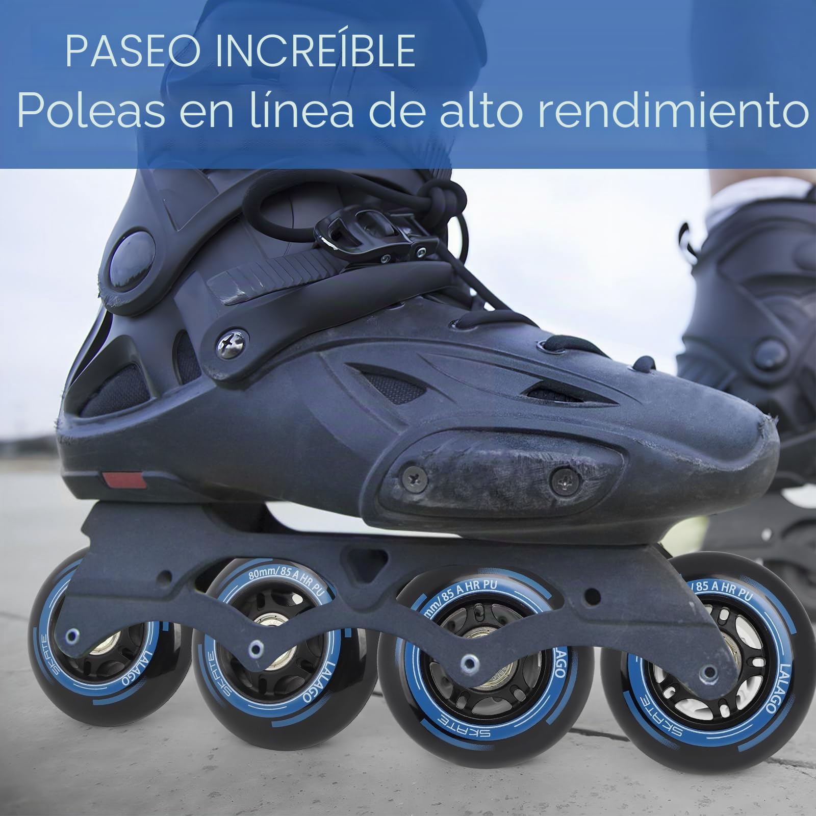 LALAGO Ruedas Patin en Linea 80mm 88A HRPU ABEC9 8 Piezas para K2 Hudora Gonex Apollo
