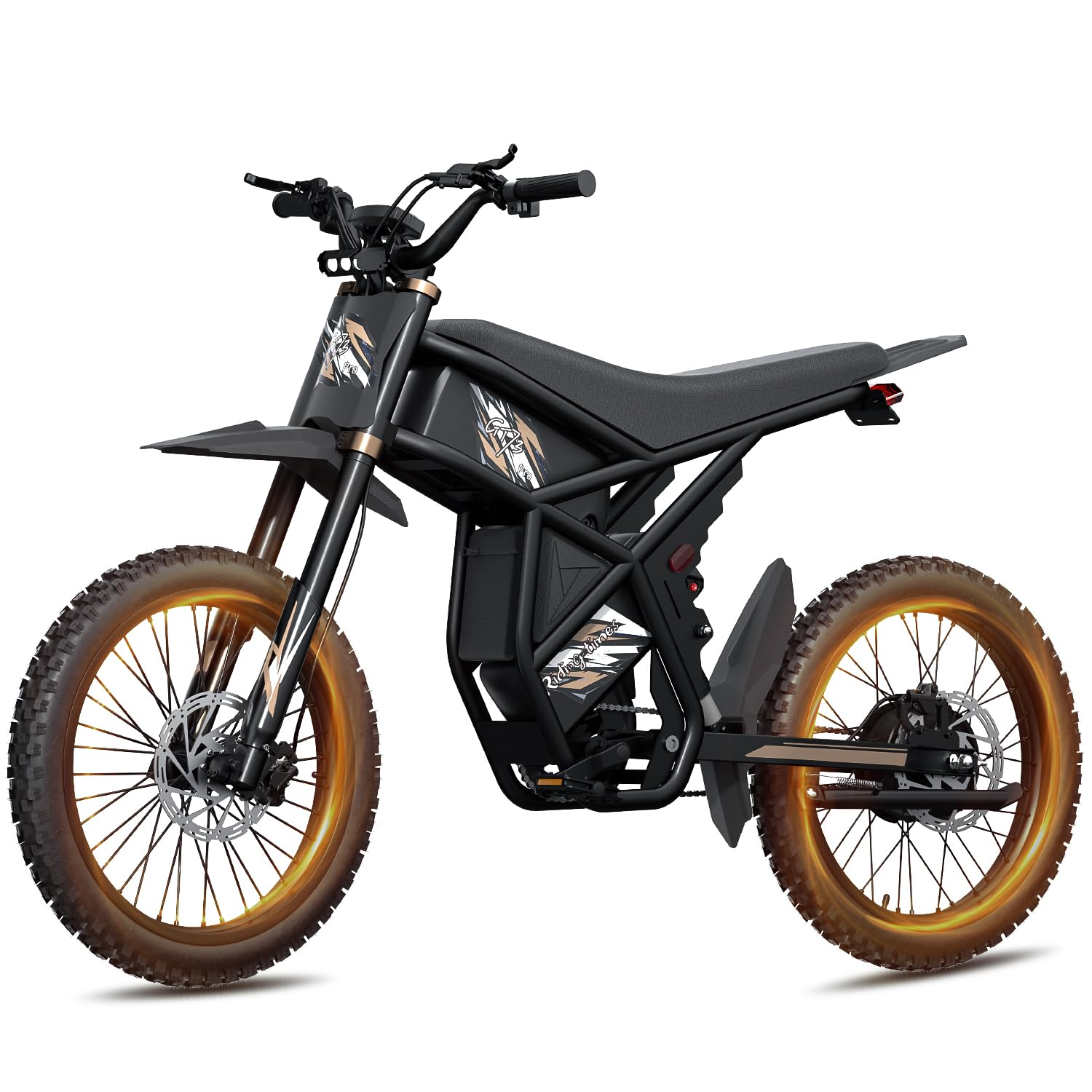 GT73pro/GT73 Electric Dirt Bike for Adults 3000W 50MPH E Dirtbike with 60V/18AH*2 Battery, 85+Miles Electric Motorcycle for Teens ,Dual Hydraulic Brakes & Full Suspension,25" Fat Tire Electric Bike