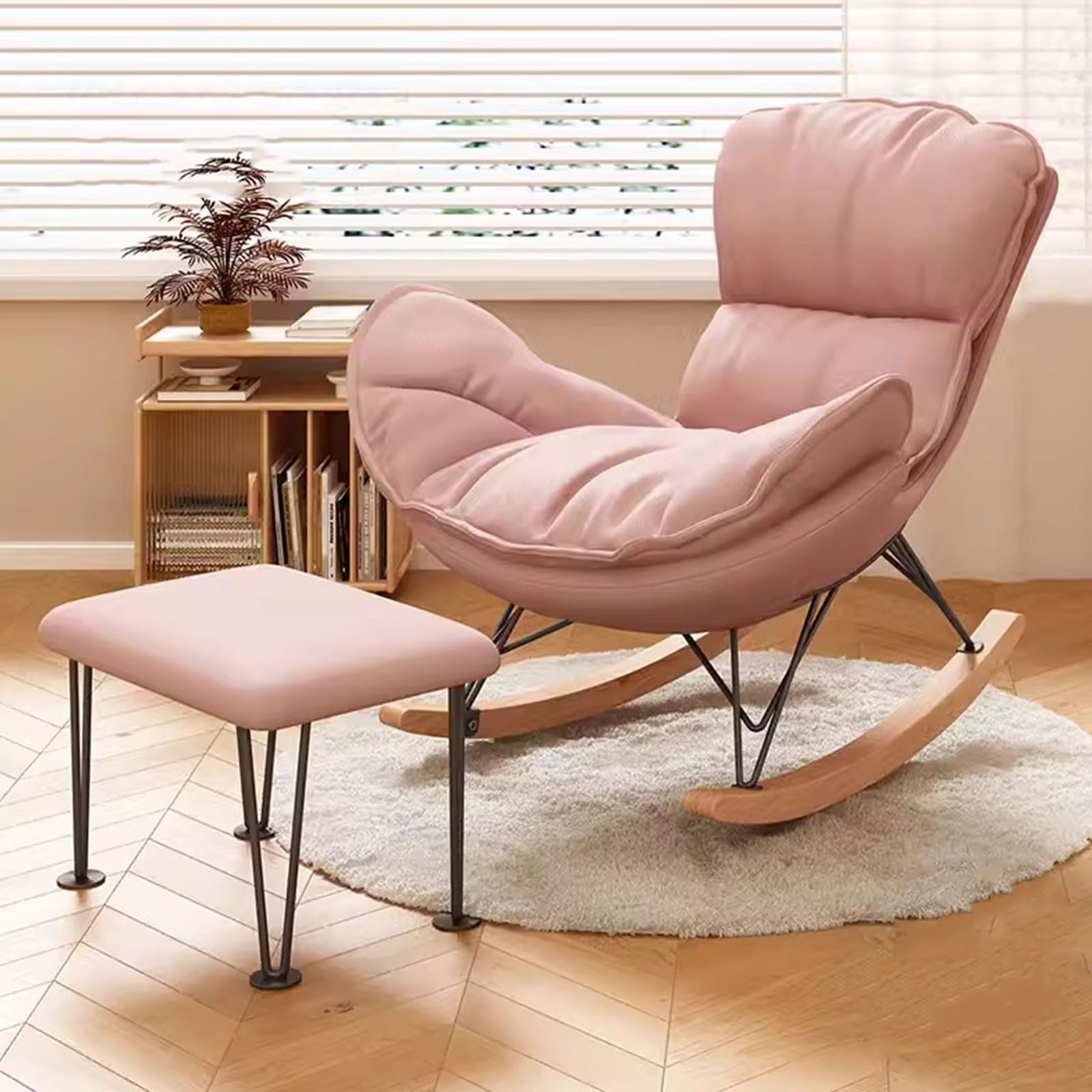 aby - Sedia a dondolo moderna per allattamento, con base in legno e cuscino, colore grigio, per mobili per la cameretta dei bambini
