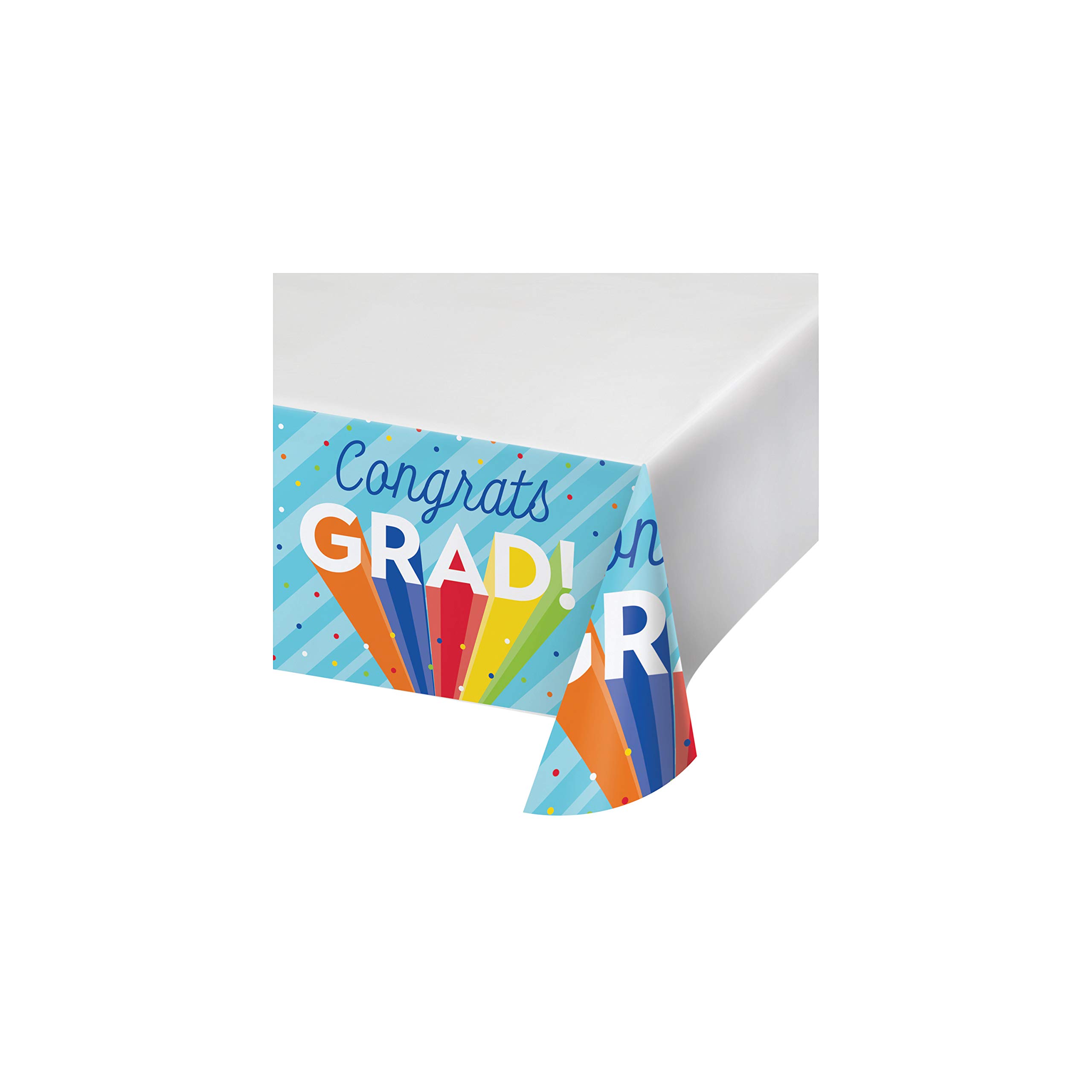 Rainbow Grad Paper Tablecover 54in x 102in 1ct