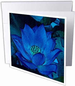 Greeting Cards - Blue Lotus - 6 Pack - Flower Art Designs