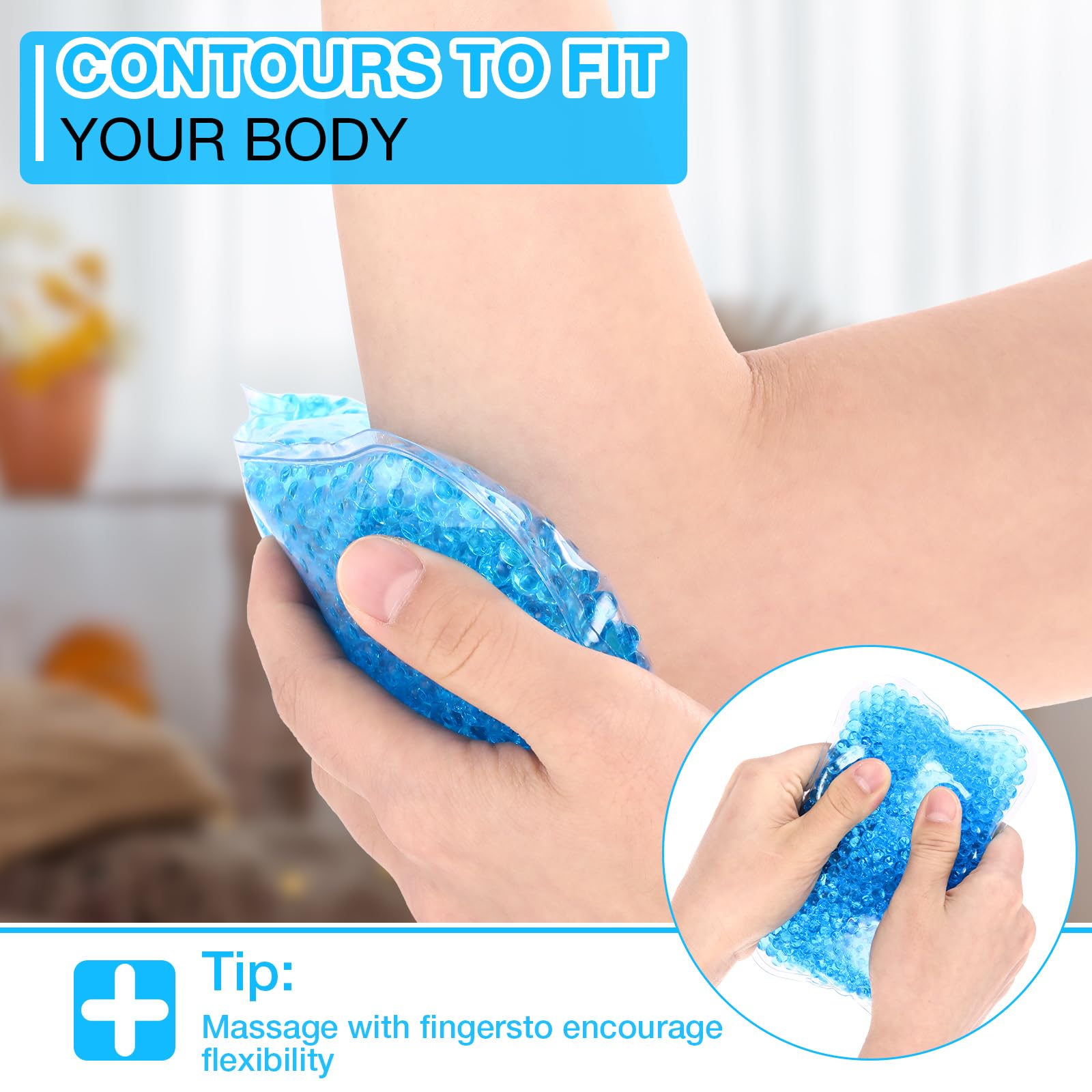 TrelaCo Paquete de 24 bolsas de hielo de gel reutilizables para frío y caliente, compresas de gel suaves y pequeñas para deportes, hinchazón, rodilla, hombro, pie, espalda, tobillo, cuello, codo,