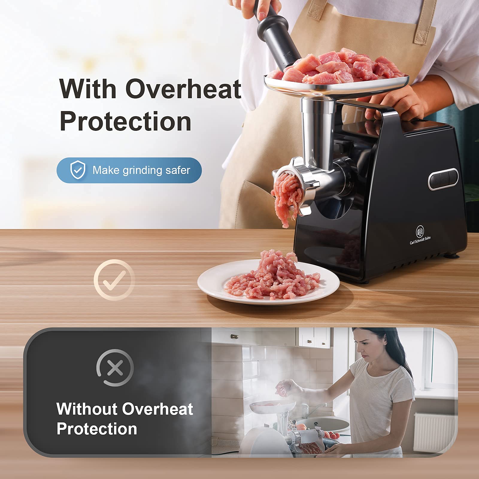 Buy Meat Grinder Electric, Sausage Maker Stuffer & Kubbe Kits, 3in1