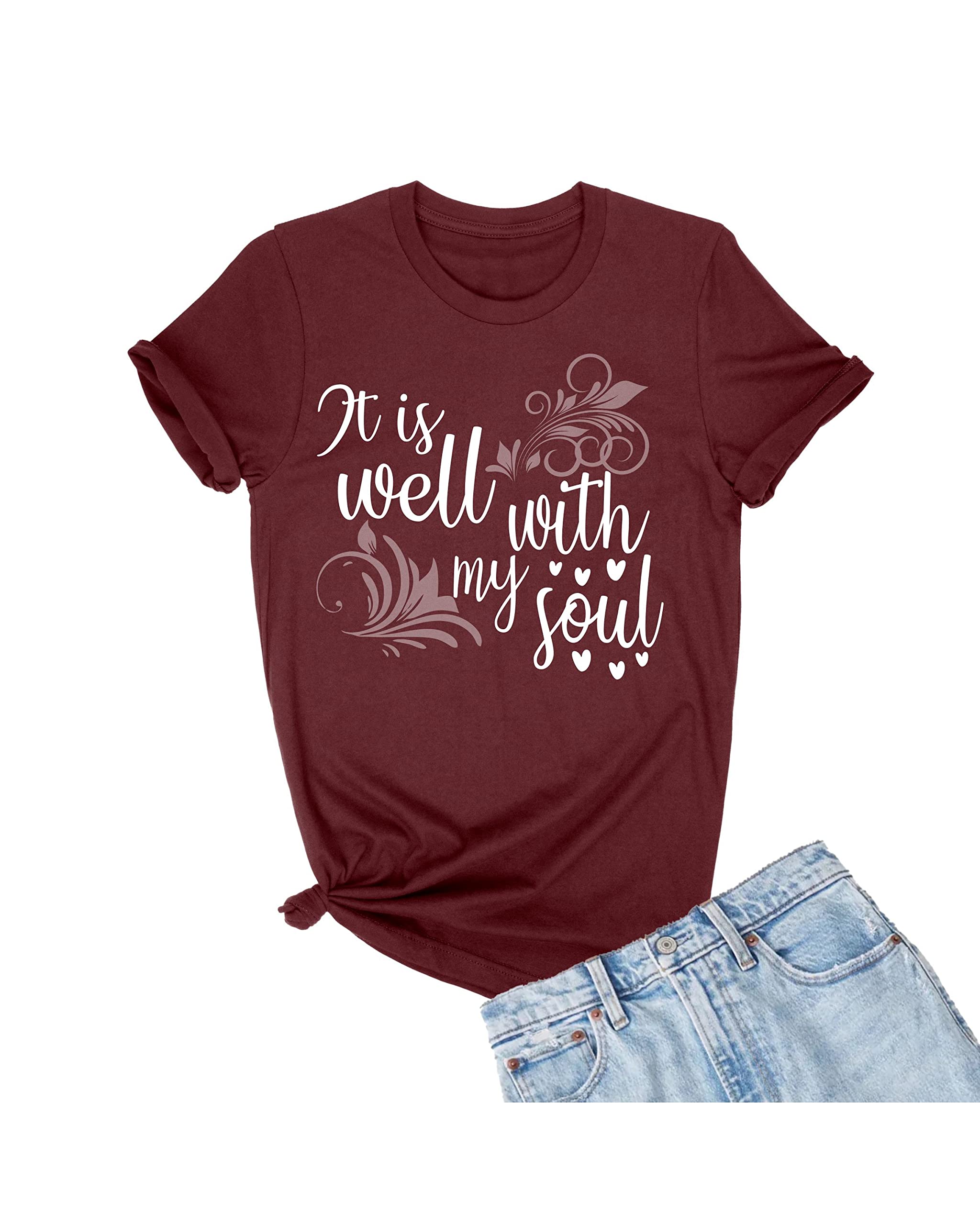 Go All Out Adult It is Well with My Soul Christian T-Shirt
