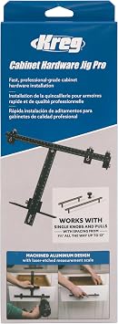 Kreg Cabinet Hardware Jig Pro - Install Hardware with Accuracy - Precise Knob & Pull Installation - Adjustable Drill Guides & Reversible - KHI-XLPULL