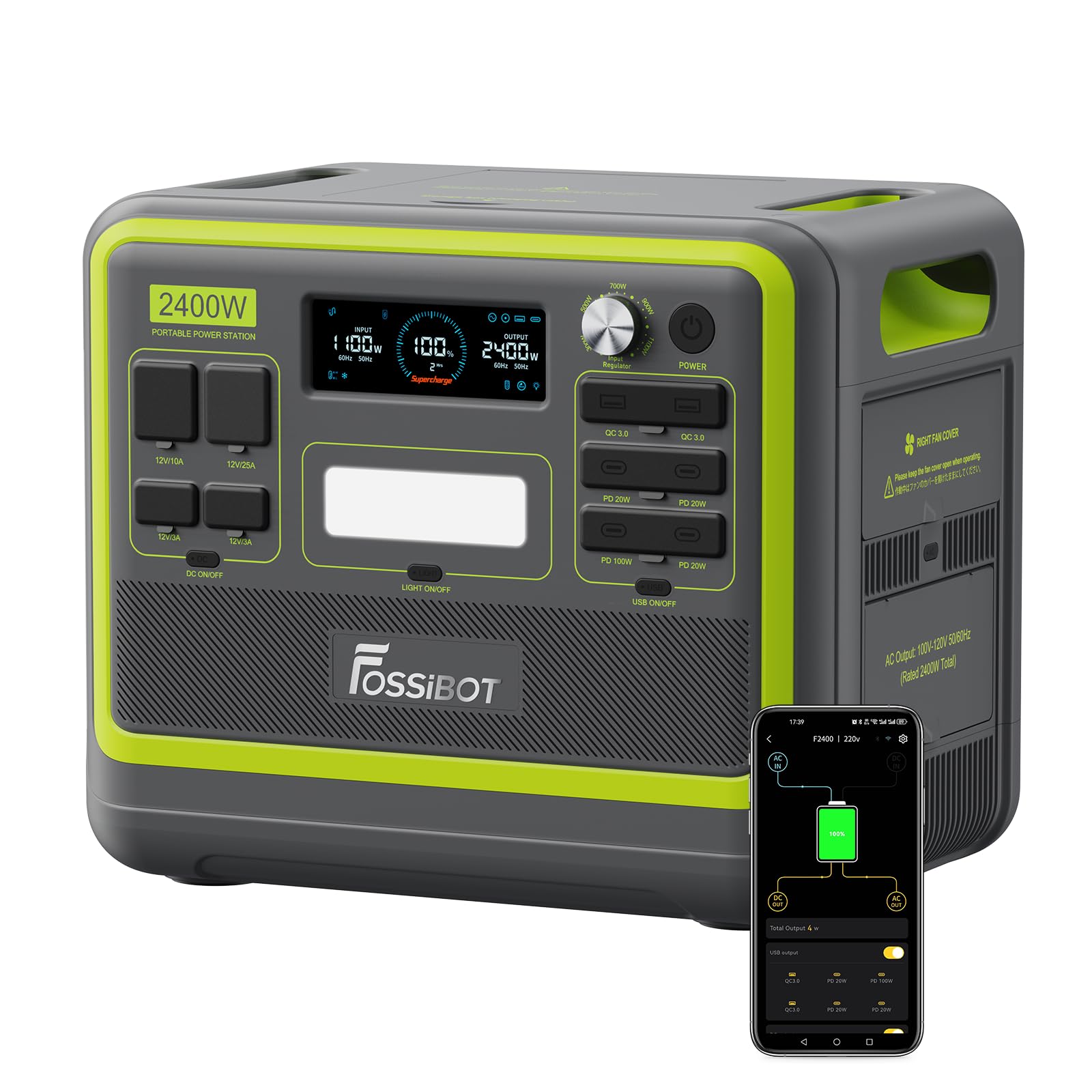 Amazon.co.jp: FOSSiBOT ポータブル電源 F2400 大容量 2048Wh リン酸鉄