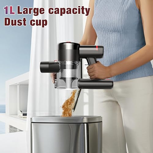 Miniatura 8 de Aspiradora inalámbrica, aspiradora de succión súper potente con batería de 2200 mAh, 8 en 1, ligera autosuficiente