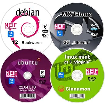 NEIF Software Best of Linux Edition 1/2024 64 Bit auf DVD - mit Ubuntu 22.04 & Linux Mint 21.3 Cinnamon & MX Linux 23 & Debian 12