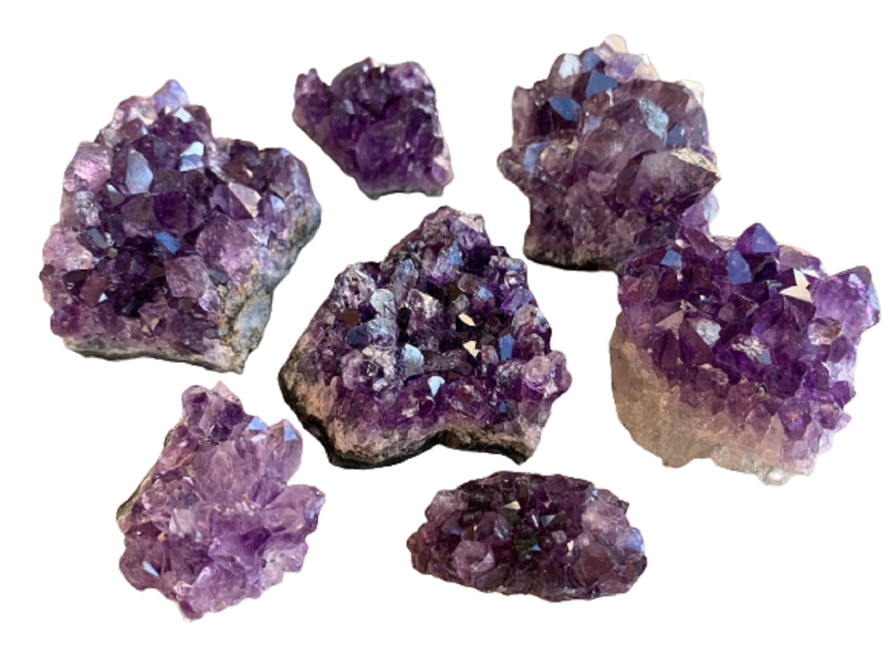 GAF TREASURES Raw Uruguayan Deep Amethyst Cluster Druzy Collection Box: 6-8 oz Box Lot, 5-8 Pieces Natural Amethyst, Amethyst Geode, Amethyst Druze
