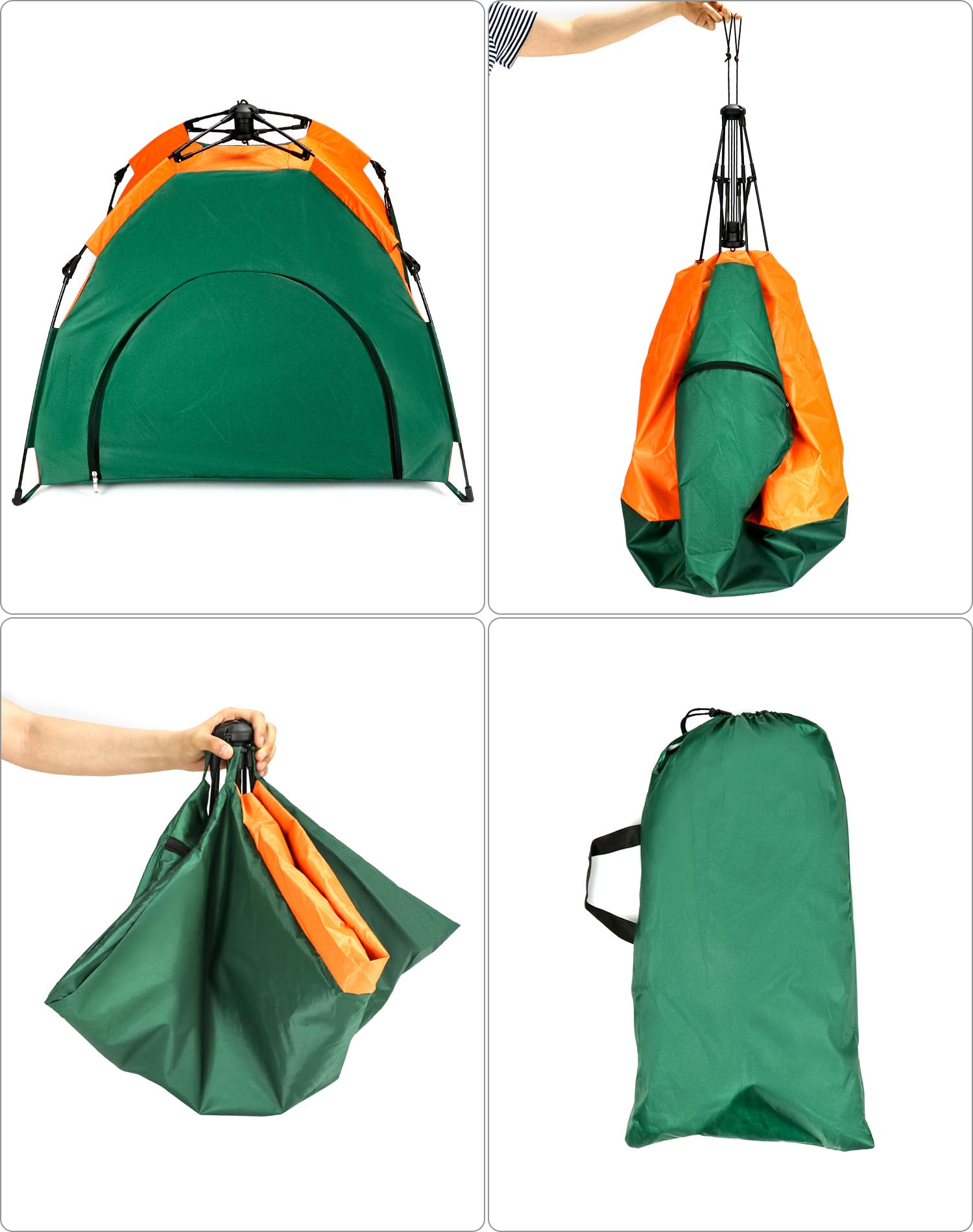QWORK® Tienda de campaña Plegable para Perros (Uso Exterior) con cojín, Repelente al Agua, 80 x 77 x 70 cm, Altura de Entrada 37 cm, para Mascotas de tamaño pequeño a Mediano