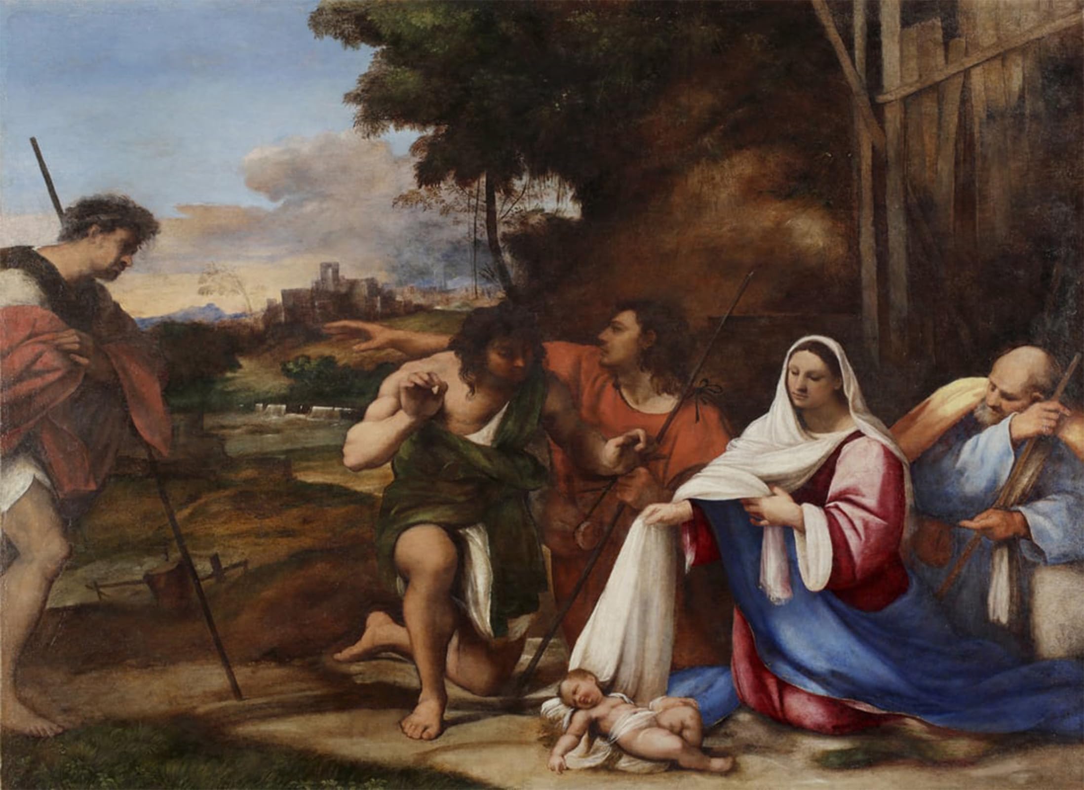 SERENDIPITP Vintage Picture Print on Canvas Wall Art Poster Adoration of the Shepherds by Del Piombo Artwork Print Poster for Wall Decor 60x90cm