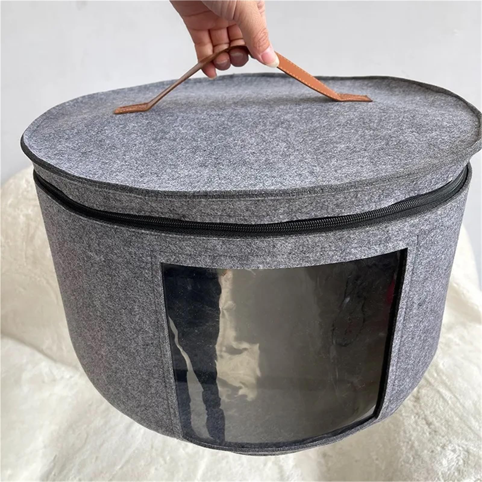 Caja for sombreros, bolsa de almacenamiento plegable gran capacidad con ventana Visible for hombre y mujer, for viajes, hogar dormitorio Para Sombrero(Gray)