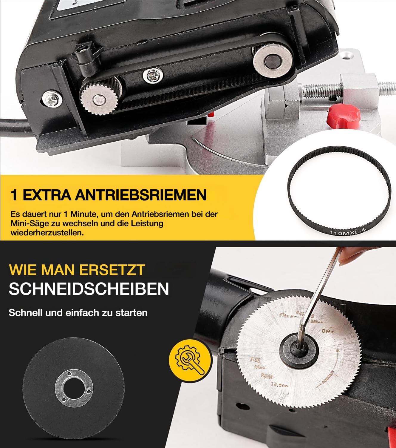 Sbestily Mini Gehrungssäge Elektrisch, Kappsäge Metallgehrungssäge Klein