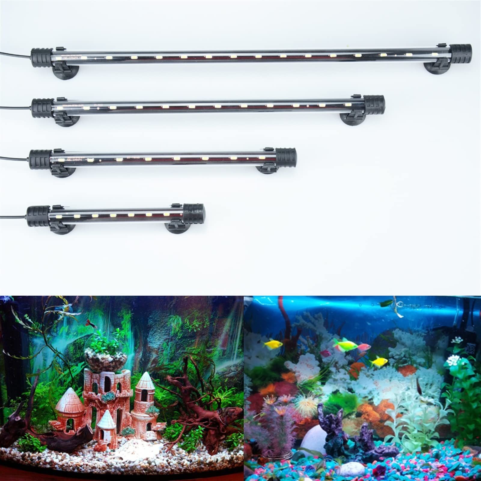 Luces Para Estanques 18-4 8cm Aleación de aluminio de luz de acuario DIRIGIÓ Luz del tanque de peces impermeable Lámpara de pescado bajo el agua Aquariums Decor Lighting Plant Lamp Luces Sumergibles (