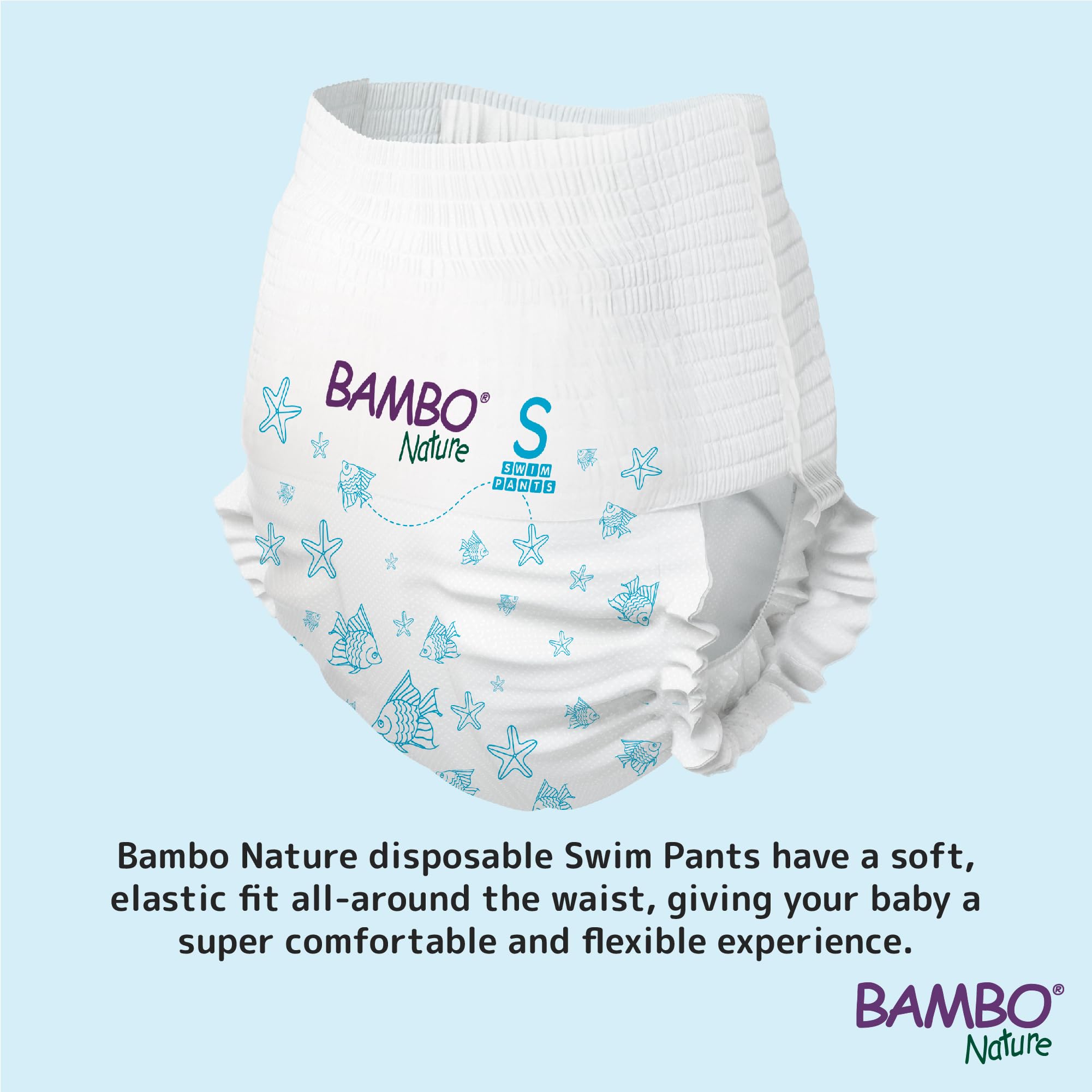 Bambo Nature Pantalones de natación (tallas S a M), S, 120 unidades