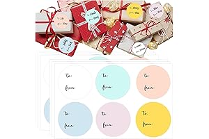 To and From Happy Holiday New Year Birthday Gift Tags Stickers -...