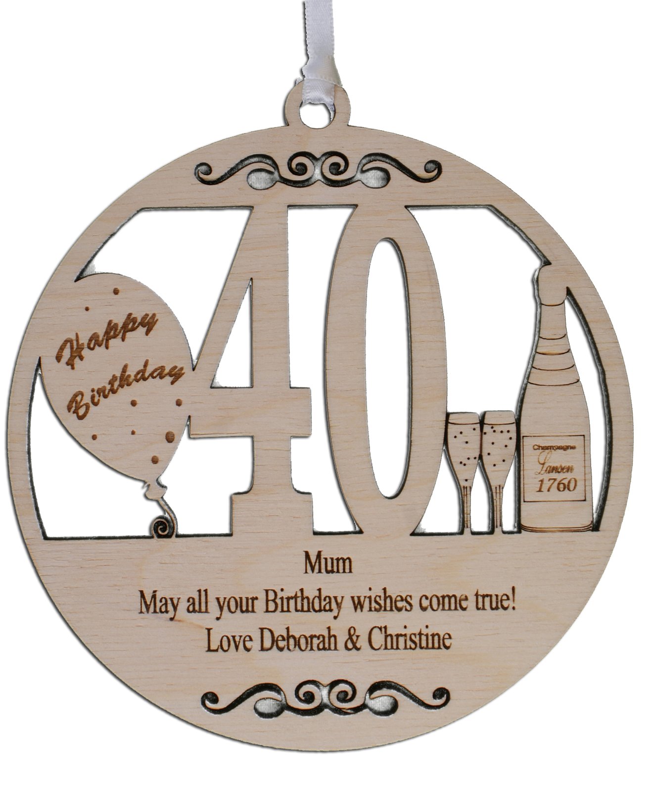 GPG LtdPERSONALISED 40TH BIRTHDAY PLAQUE – ENGRAVED WITH THE WORDING OF YOUR CHOICE