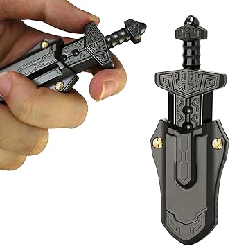 SKEDC Sword Fidget Slider, EDC Fidget Sword Fidget Toys for Adults, Stress Relief Toy Executive Desk Toy for Keep Focus & Anxiety Relief, Best Gadgets for Men (Black)